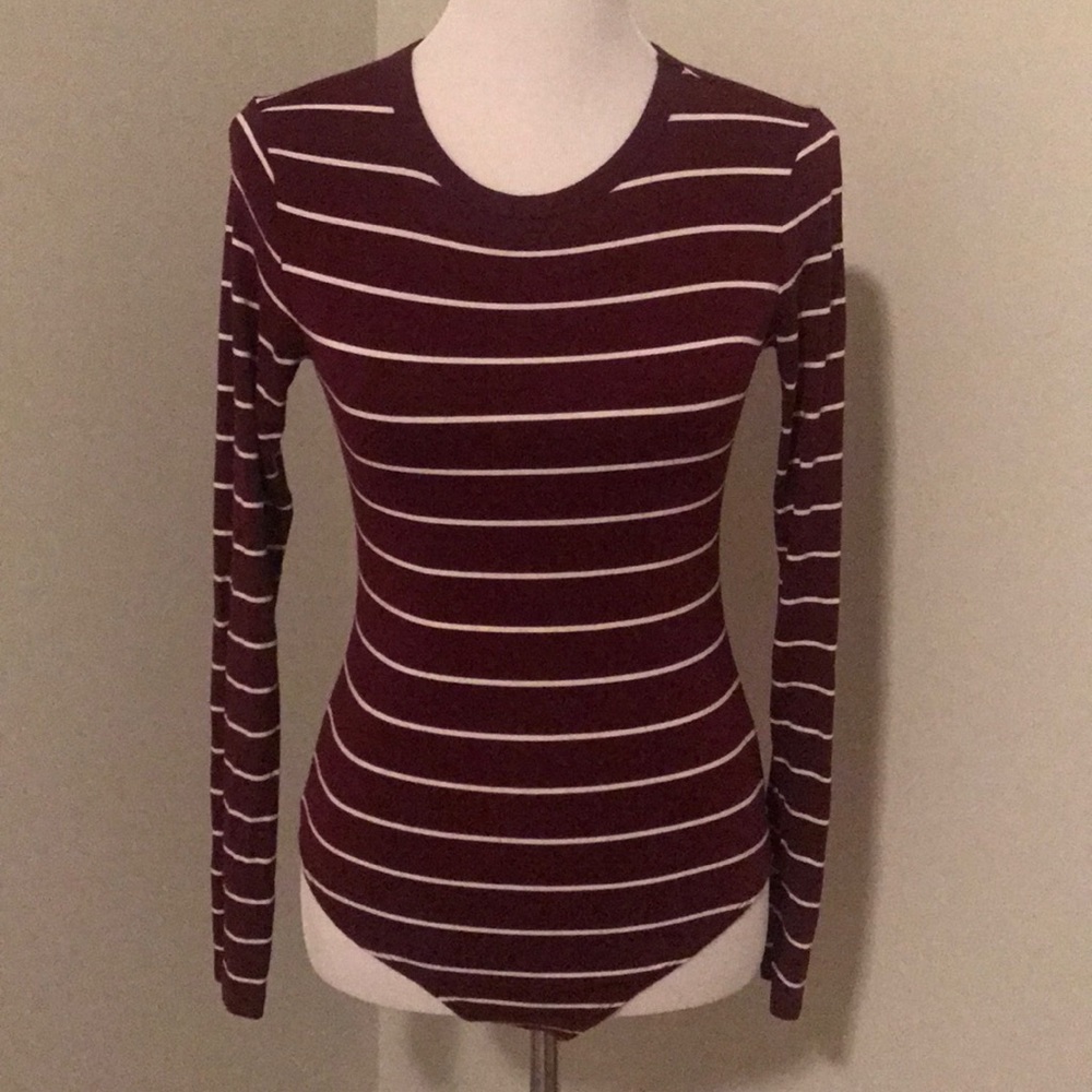 Burgundy long sleeve top